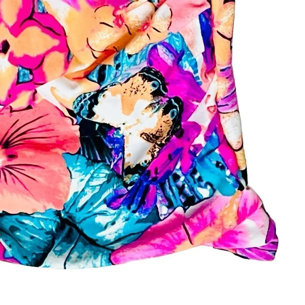 Coco Reef Pink Tropical Floral Pink Swimsuit Soft Cup Underwire Adjustable Top 8